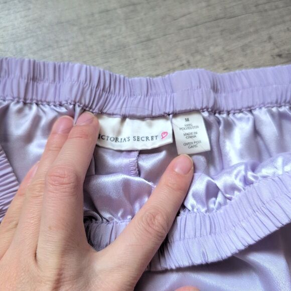 Vintage Victoria's Secret Sleep Pants Women M Satin Purple - Picture 4 of 6